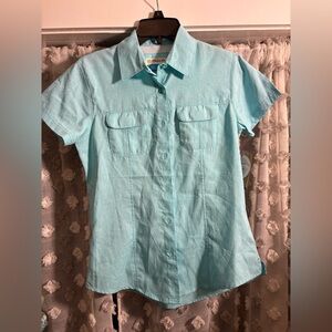 Magellan Outdoors Women's Aqua Button Down Shirt